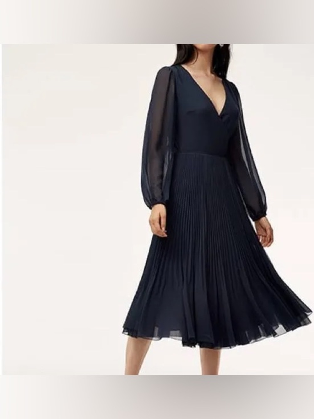 Aritzia Wilfred Beaune Pleated Wrap Dress Size Small